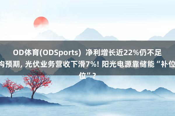 OD体育(ODSports)  净利增长近22%仍不足机构预期， 光伏业务营收下滑7%! 阳光电源靠储能“补位”?