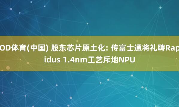 OD体育(中国) 股东芯片原土化: 传富士通将礼聘Rapidus 1.4nm工艺斥地NPU