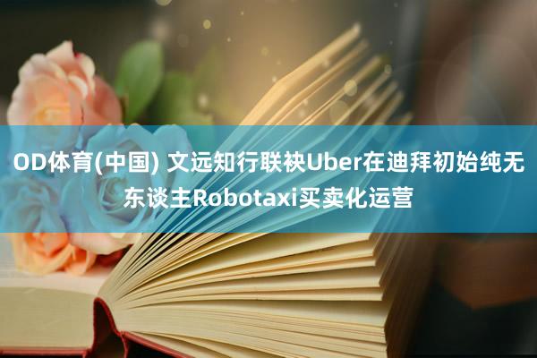 OD体育(中国) 文远知行联袂Uber在迪拜初始纯无东谈主Robotaxi买卖化运营