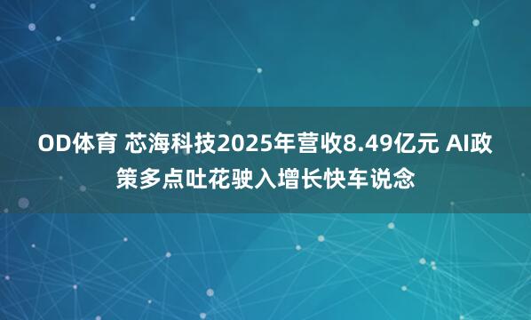 OD体育 芯海科技2025年营收8.49亿元 AI政策多点吐花驶入增长快车说念