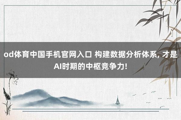 od体育中国手机官网入口 构建数据分析体系， 才是AI时期的中枢竞争力!