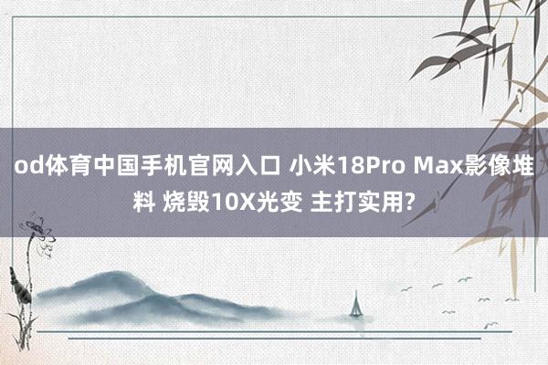 od体育中国手机官网入口 小米18Pro Max影像堆料 烧毁10X光变 主打实用?