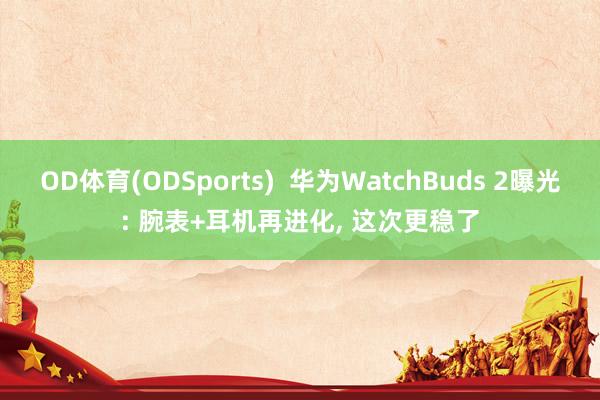 OD体育(ODSports)  华为WatchBuds 2曝光: 腕表+耳机再进化， 这次更稳了
