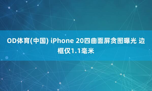 OD体育(中国) iPhone 20四曲面屏贪图曝光 边框仅1.1毫米