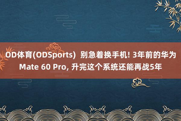 OD体育(ODSports)  别急着换手机! 3年前的华为Mate 60 Pro， 升完这个系统还能再战5年