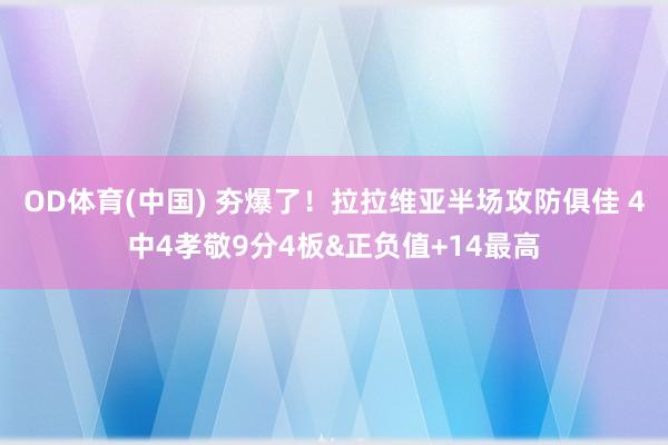 OD体育(中国) 夯爆了！拉拉维亚半场攻防俱佳 4中4孝敬9分4板&正负值+14最高