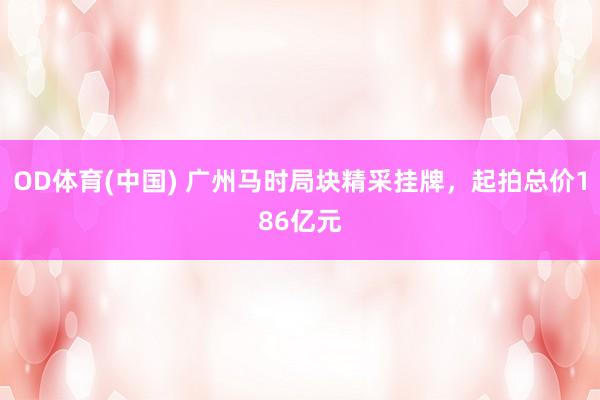 OD体育(中国) 广州马时局块精采挂牌，起拍总价186亿元
