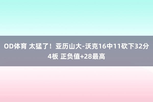 OD体育 太猛了！亚历山大-沃克16中11砍下32分4板 正负值+28最高