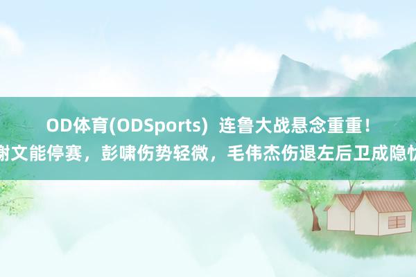 OD体育(ODSports)  连鲁大战悬念重重！谢文能停赛，彭啸伤势轻微，毛伟杰伤退左后卫成隐忧