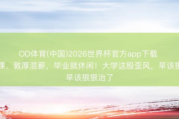 OD体育(中国)2026世界杯官方app下载 学生混课、敦厚混薪，毕业就休闲！大学这股歪风，早该狠狠治了