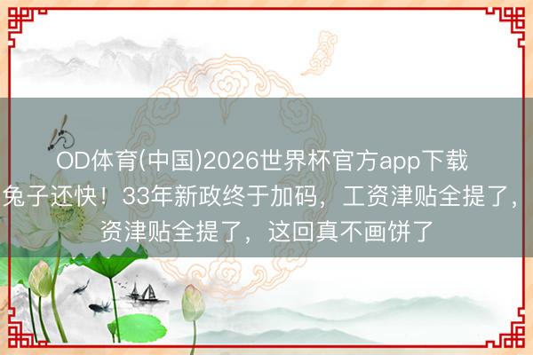 OD体育(中国)2026世界杯官方app下载 乡村老诚跑得比兔子还快！33年新政终于加码，工资津贴全提了，这回真不画饼了