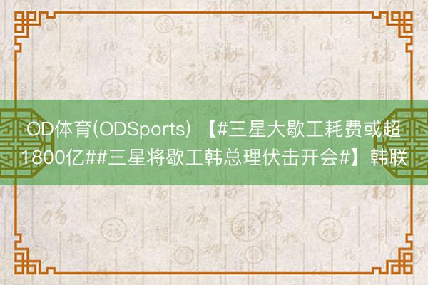 OD体育(ODSports) 【#三星大歇工耗费或超1800亿##三星将歇工韩总理伏击开会#】韩联