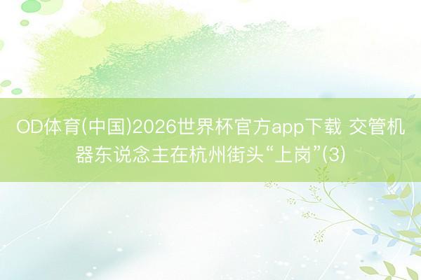 OD体育(中国)2026世界杯官方app下载 交管机器东说念主在杭州街头“上岗”(3)