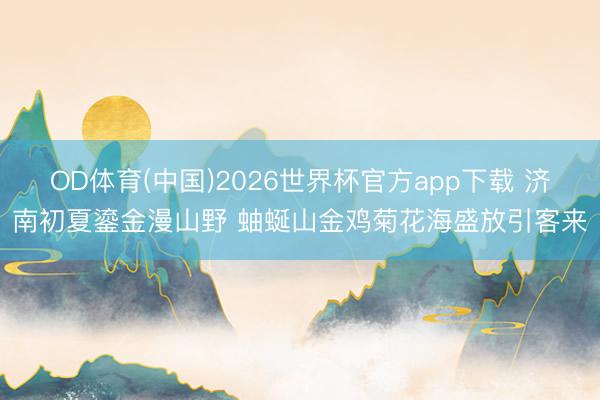 OD体育(中国)2026世界杯官方app下载 济南初夏鎏金漫山野 蚰蜒山金鸡菊花海盛放引客来
