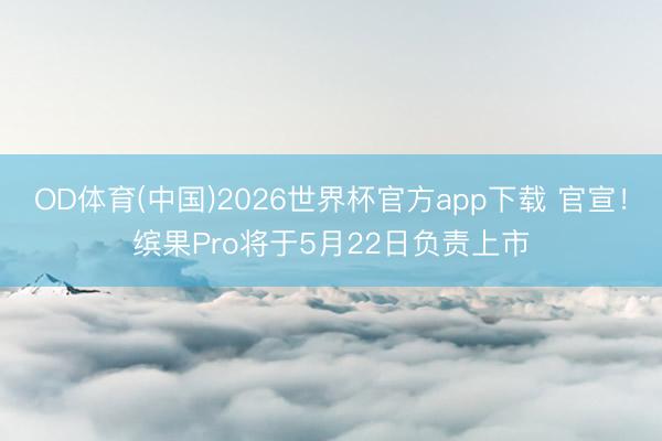 OD体育(中国)2026世界杯官方app下载 官宣！缤果Pro将于5月22日负责上市