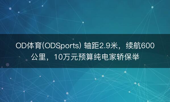 OD体育(ODSports) 轴距2.9米，续航600公里，10万元预算纯电家轿保举