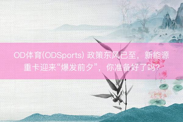 OD体育(ODSports) 政策东风已至，新能源重卡迎来“爆发前夕”，你准备好了吗？