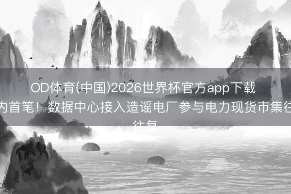 OD体育(中国)2026世界杯官方app下载 国内首笔！数据中心接入造谣电厂参与电力现货市集往复