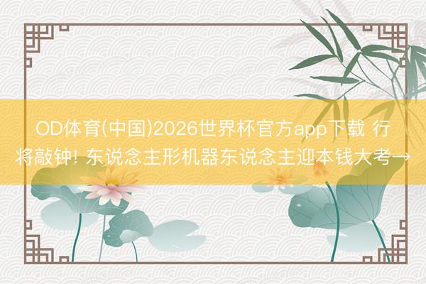 OD体育(中国)2026世界杯官方app下载 行将敲钟! 东说念主形机器东说念主迎本钱大考→
