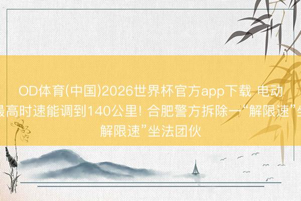 OD体育(中国)2026世界杯官方app下载 电动摩托车最高时速能调到140公里! 合肥警方拆除一“解限速”坐法团伙
