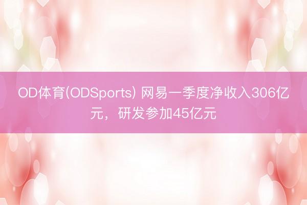 OD体育(ODSports) 网易一季度净收入306亿元，研发参加45亿元
