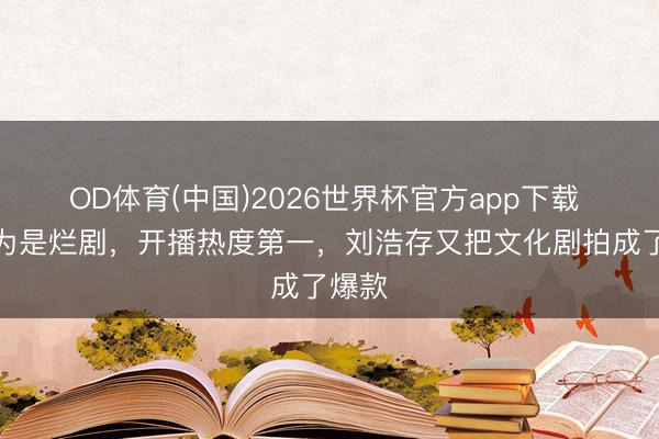 OD体育(中国)2026世界杯官方app下载 本以为是烂剧，开播热度第一，刘浩存又把文化剧拍成了爆款