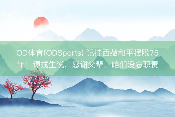OD体育(ODSports) 记挂西藏和平摆脱75年：谭戎生说，感谢父辈，咱们没忘职责