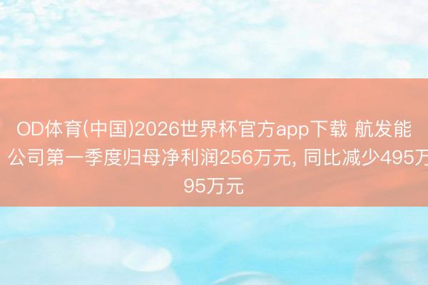 OD体育(中国)2026世界杯官方app下载 航发能源: 公司第一季度归母净利润256万元， 同比减少495万元