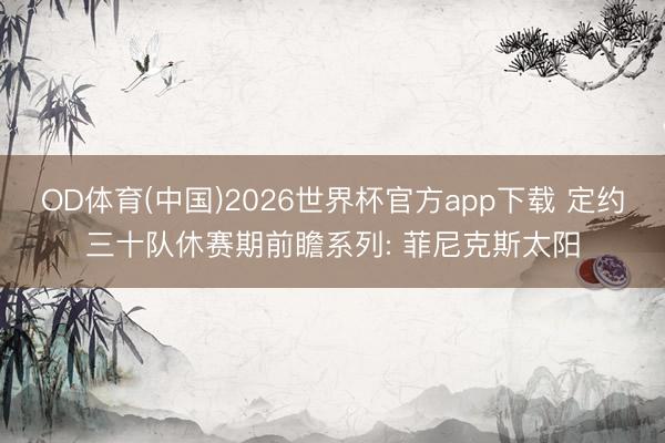 OD体育(中国)2026世界杯官方app下载 定约三十队休赛期前瞻系列: 菲尼克斯太阳