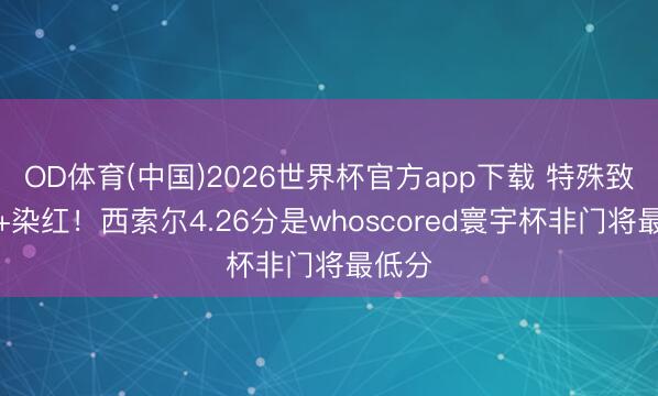 OD体育(中国)2026世界杯官方app下载 特殊致丢球+染红！西索尔4.26分是whoscored寰宇杯非门将最低分