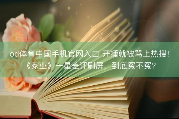 od体育中国手机官网入口 开播就被骂上热搜！《家业》一星差评刷屏，到底冤不冤？