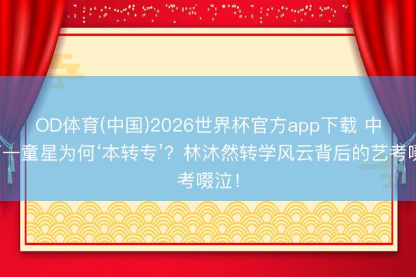 OD体育(中国)2026世界杯官方app下载 中戏第一童星为何‘本转专’？林沐然转学风云背后的艺考啜泣！