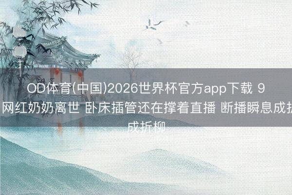 OD体育(中国)2026世界杯官方app下载 97岁网红奶奶离世 卧床插管还在撑着直播 断播瞬息成折柳