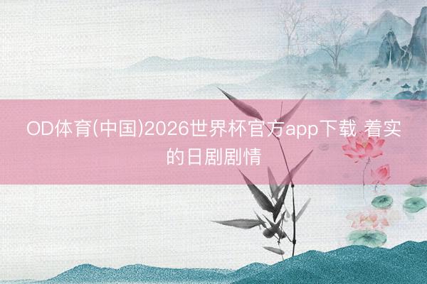 OD体育(中国)2026世界杯官方app下载 着实的日剧剧情