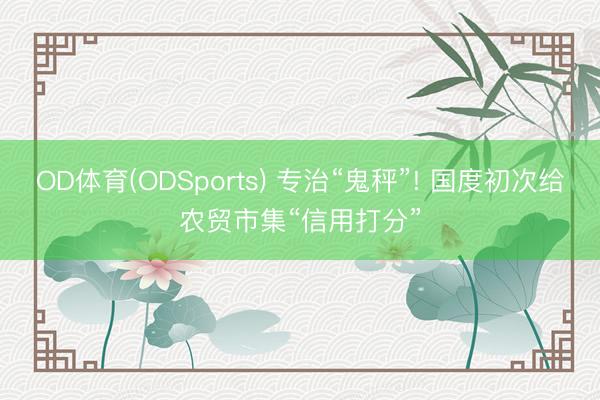 OD体育(ODSports) 专治“鬼秤”! 国度初次给农贸市集“信用打分”