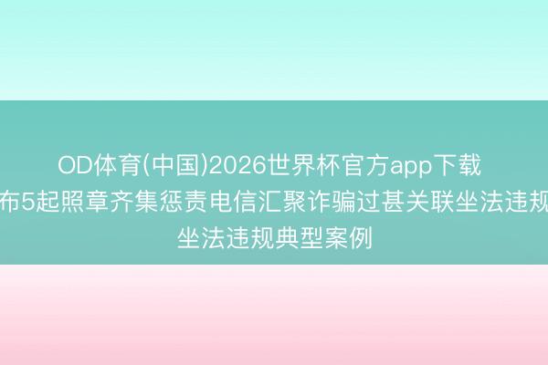 OD体育(中国)2026世界杯官方app下载 公安部公布5起照章齐集惩责电信汇聚诈骗过甚关联坐法违规典型案例